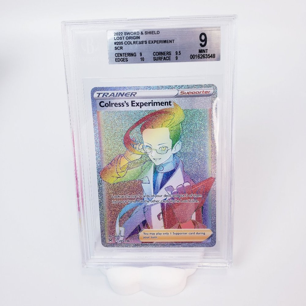 Colress's Experiment 205/196 Rainbow Holo Secret Rare Pokemon Lost Origin BGS 9
